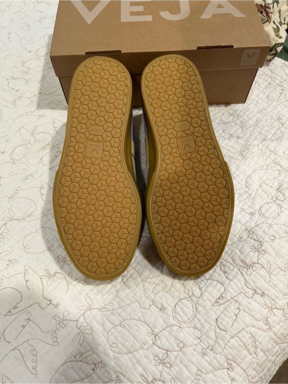 Veja Recife Suede Olympe Calcaire Velcro Sneaker Blue/ Beige Nee - Picture 3 of 5